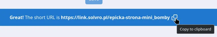 Potwierdzenie utworzenia Linka